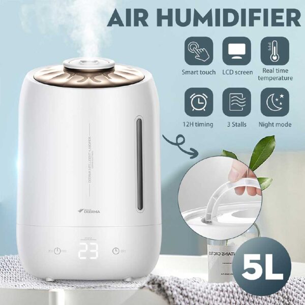 Xiaomi Air Humidifier- Ultrasonic Air Purifying Mist Maker (5 Liter, Deerma DEM-F600)- White Color - Image 3