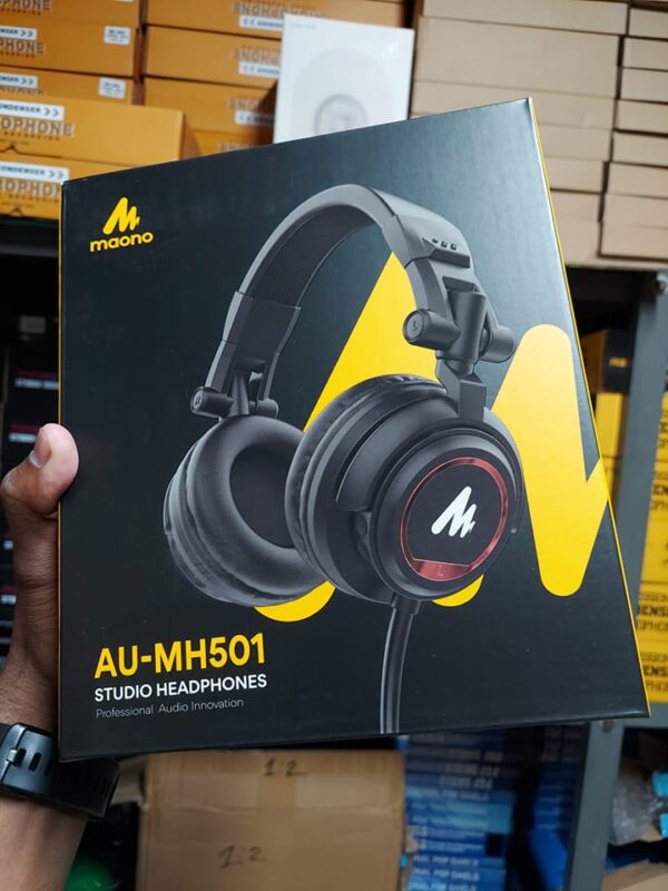 Maono AU-MH501 Professional Studio Monitor Headphone, Over Ear With 50mm Driver For Gaming, DJ, Studio, And Microphone Recording - Image 2