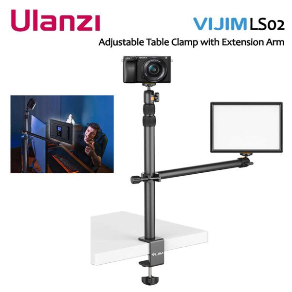 Overhead Desk Mount Stand for DSLR, DSLR & Ring Lights (Ulanzi VIJIM-LS02) - Image 3