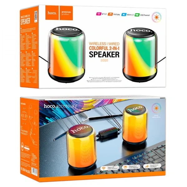 Hoco BS56 RGB 2-In-1 Wired Bluetooth Speaker - Image 2